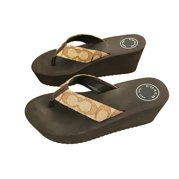 coach platform flip flops
